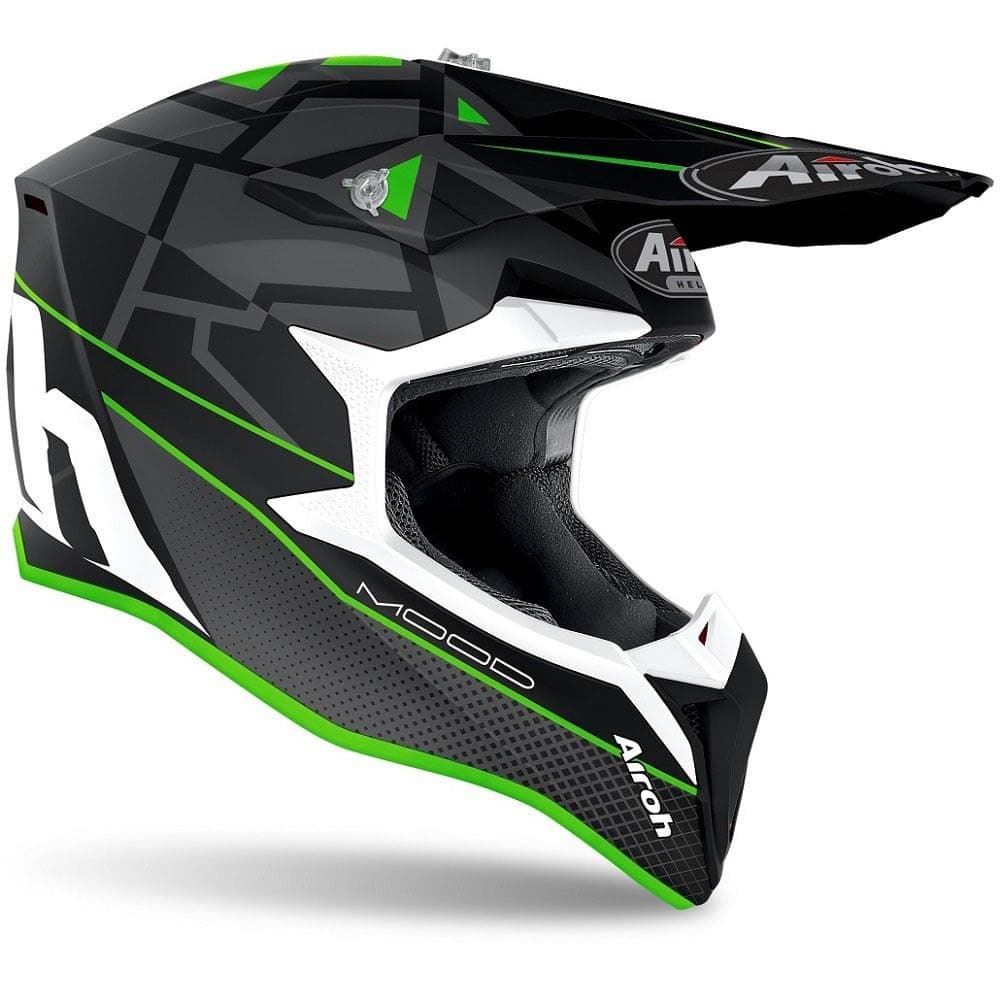 Casco Airoh Wraap Mood negro/verde mate - Imagen 1