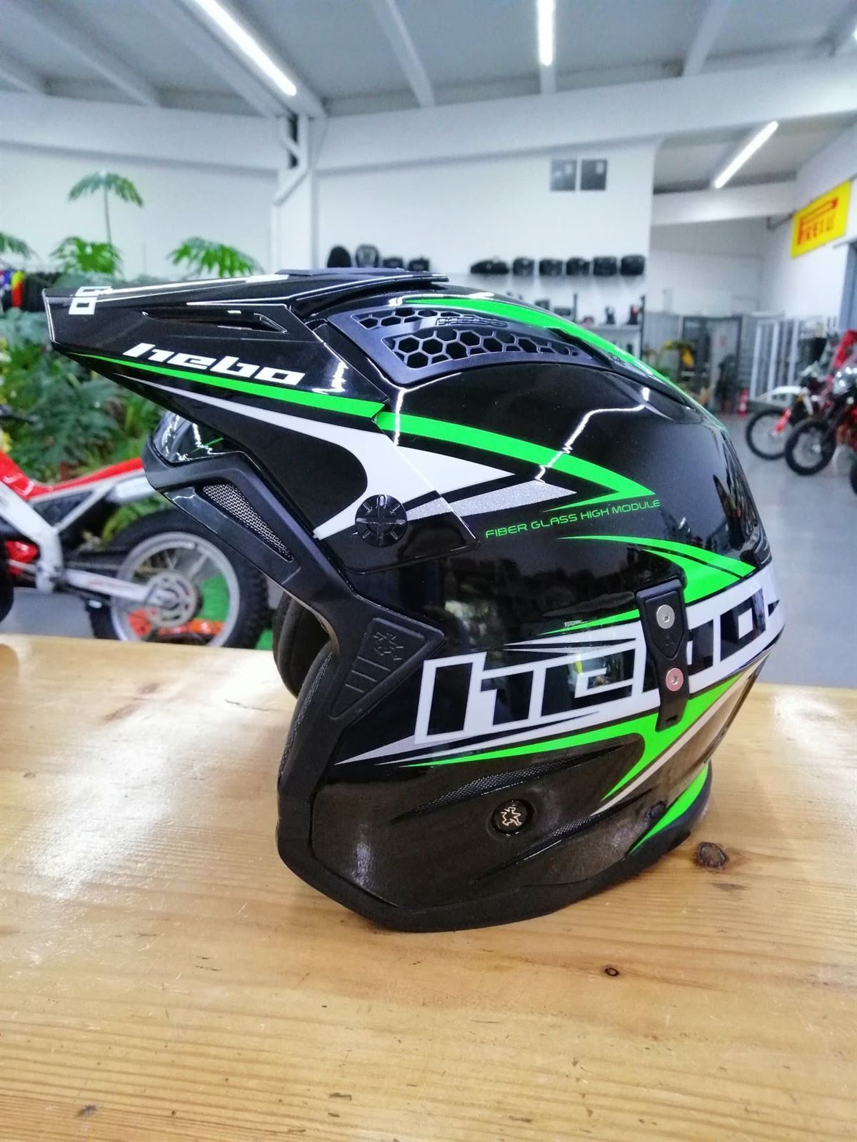 Casco de trial Hebo Zone 4 Extreme II negro/verde - Imagen 1