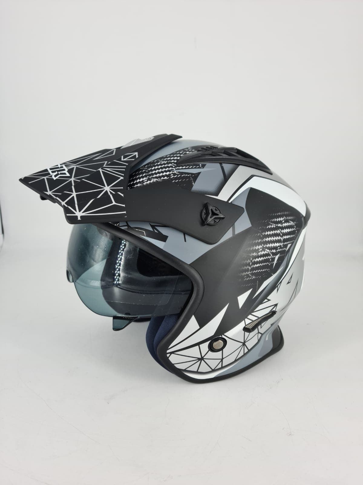 Casco de trial Unik CT-07 Artic negro/gris mate - Imagen 1