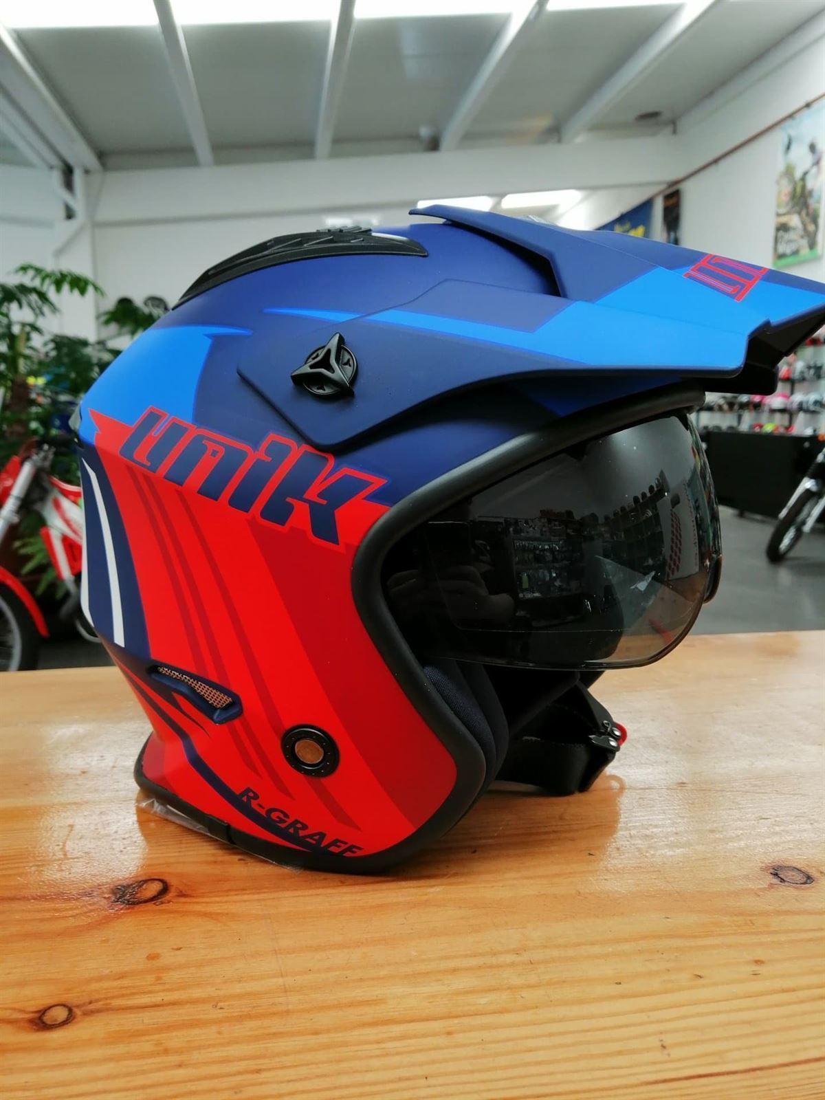 Casco de trial Unik CT-07 rojo/azul - Imagen 2