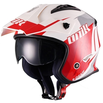 Casco de trial Unik CT-07 rojo/blanco - Imagen 1