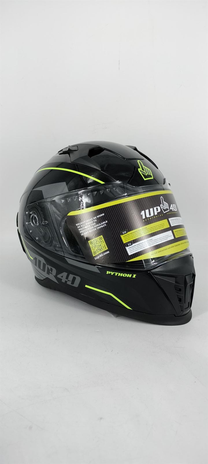 Casco integral 1Up4D Python M69 Negro/fluor - Imagen 1