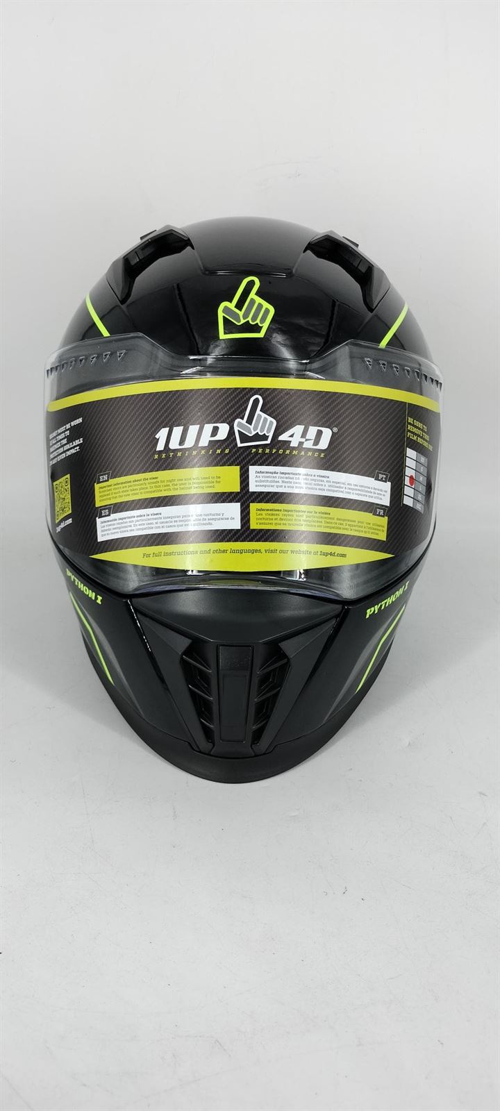 Casco integral 1Up4D Python M69 Negro/fluor - Imagen 2