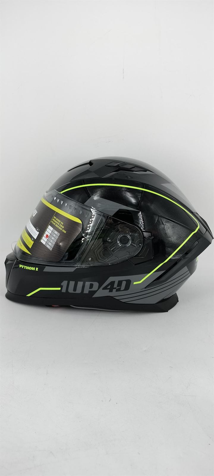 Casco integral 1Up4D Python M69 Negro/fluor - Imagen 3