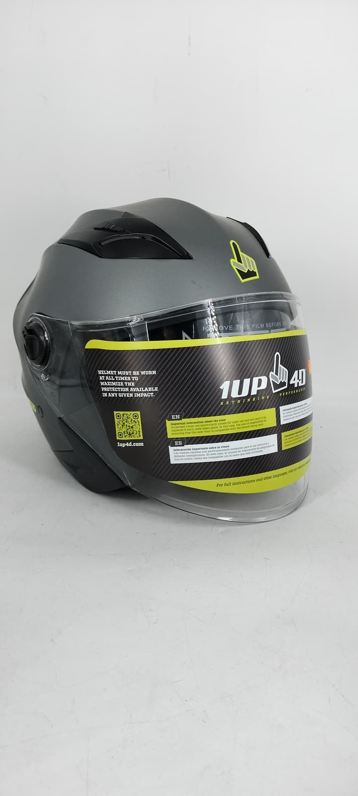 Casco jet 1UP4D Medusa gris mate - Imagen 1