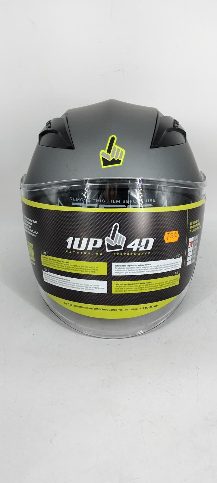 Casco jet 1UP4D Medusa gris mate - Imagen 2