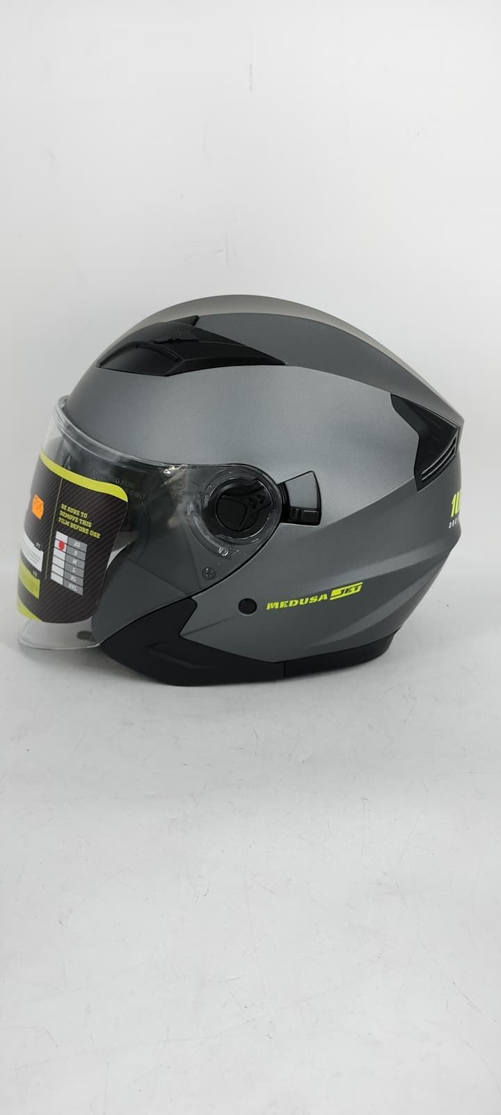 Casco jet 1UP4D Medusa gris mate - Imagen 3