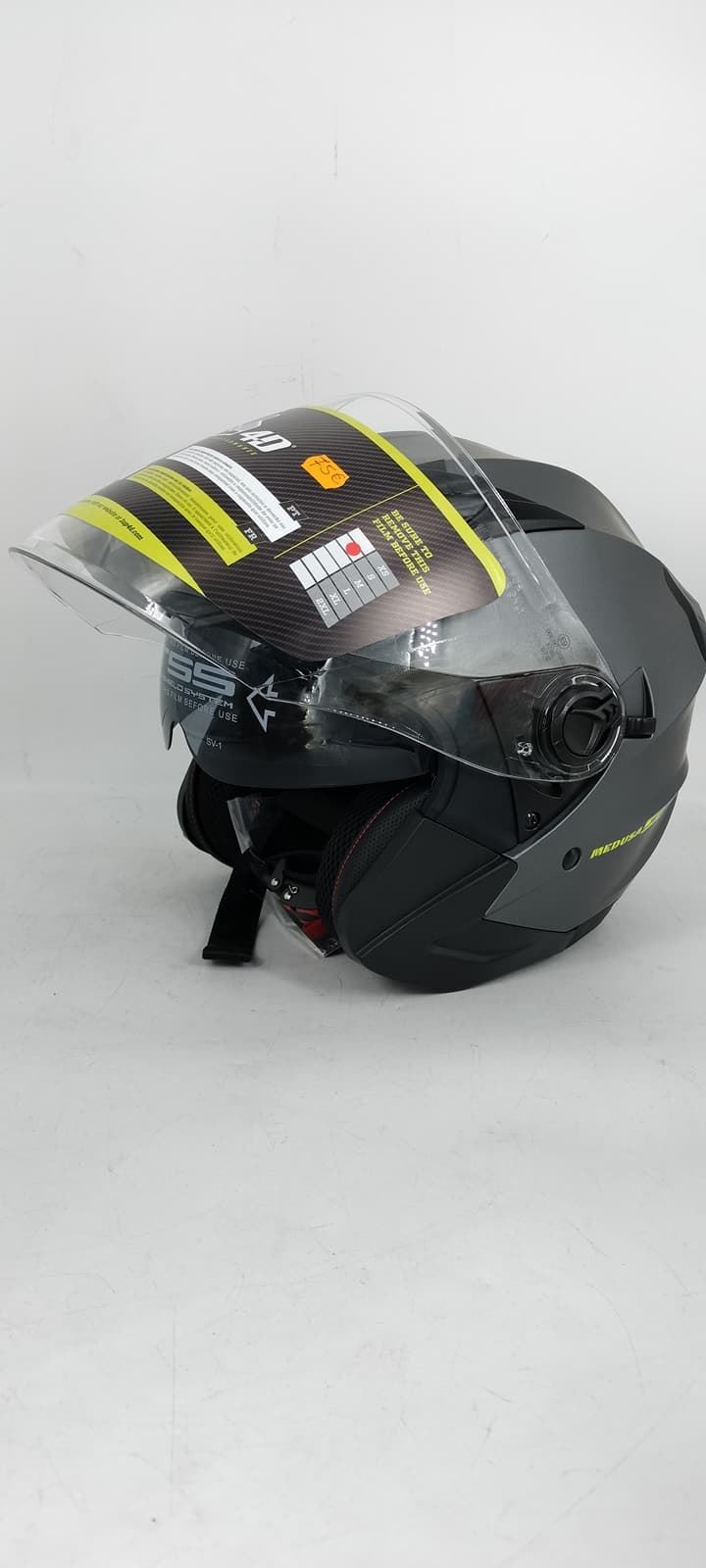 Casco jet 1UP4D Medusa gris mate - Imagen 5