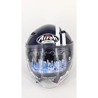 Casco jet Airoh City One Flash Dark azul - Imagen 1