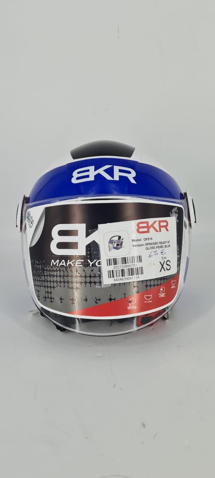 Casco jet BRK OF510 Blanco/azul - Imagen 2