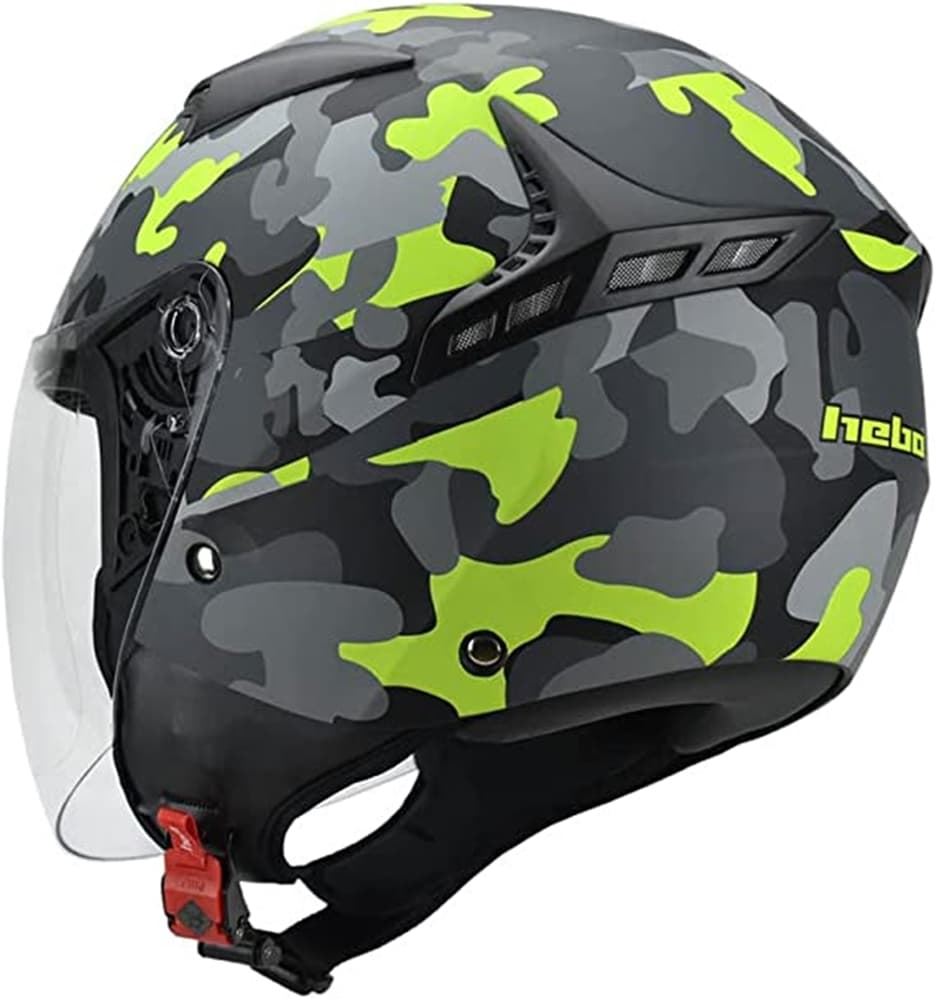 Casco jet Hebo CTR II Camo gris/amarillo fluor mate - Imagen 2