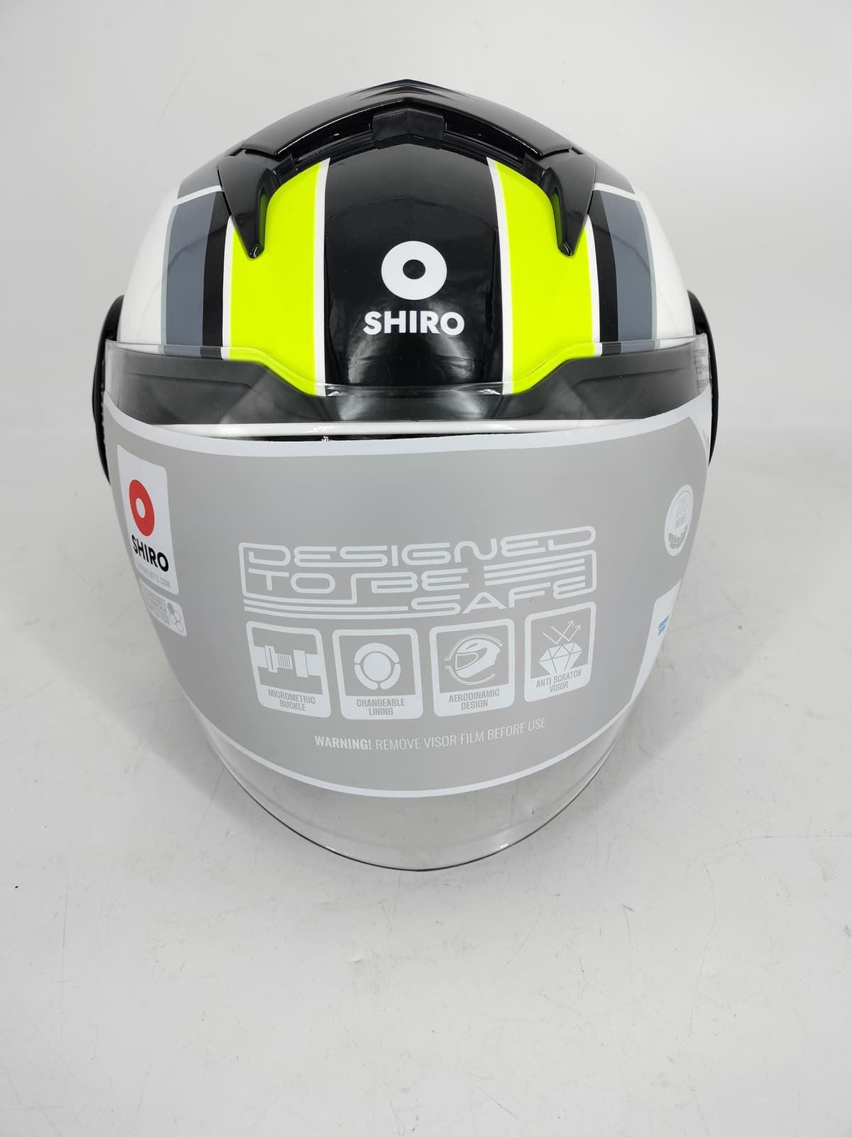 Casco jet Shiro Athenas fluor/blanco - Imagen 2