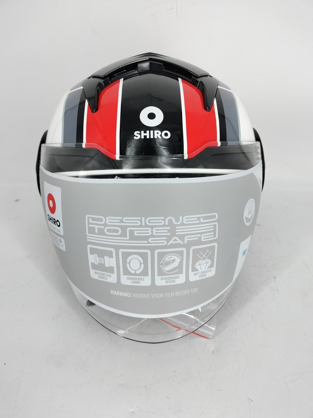 Casco jet Shiro Athenas rojo/blanco - Imagen 2