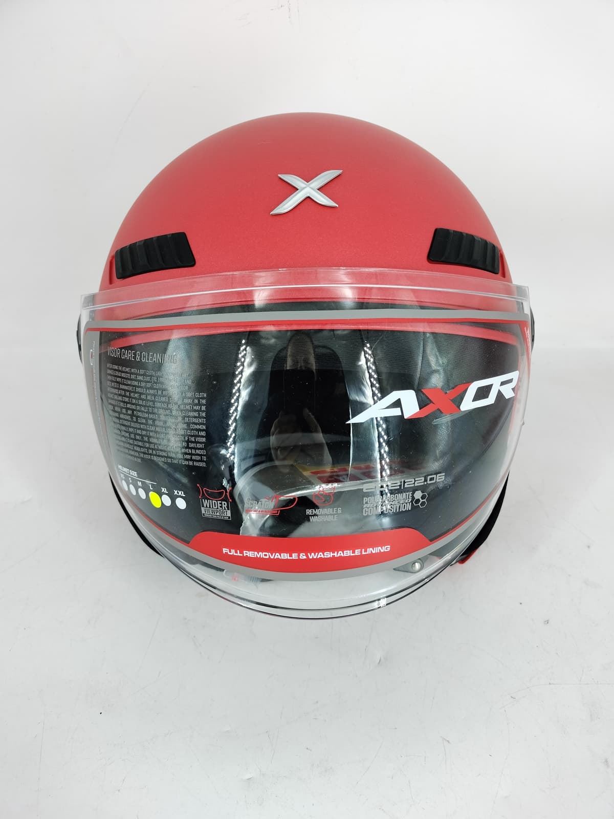 Casco jet Shiro Axor Kioto rojo - Imagen 2