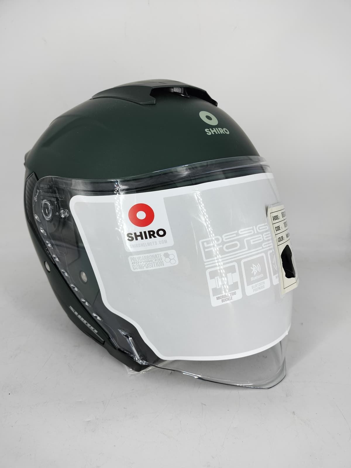 Casco jet Shiro OF836 Capri verde - Imagen 1