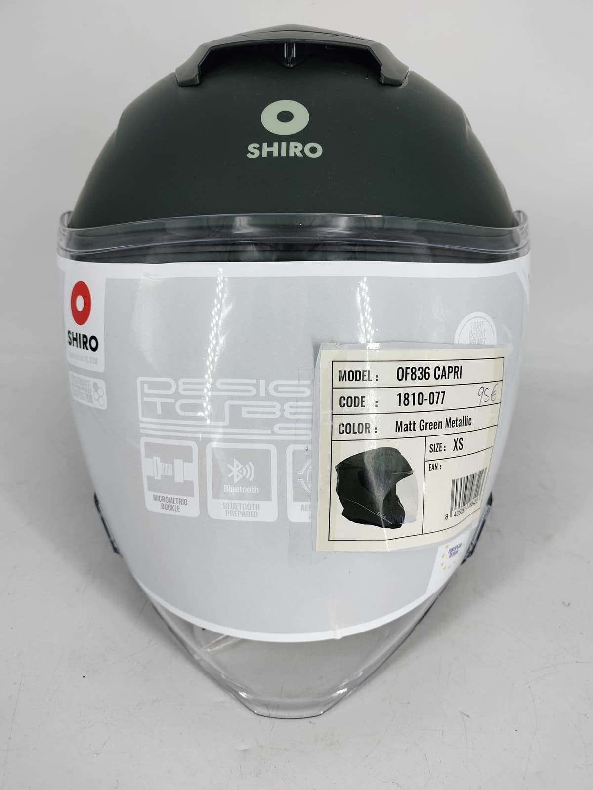 Casco jet Shiro OF836 Capri verde - Imagen 2
