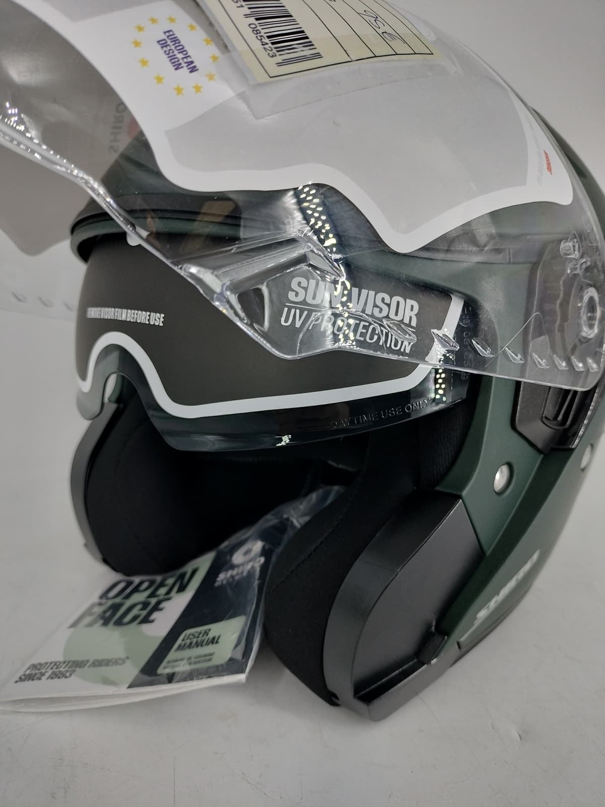 Casco jet Shiro OF836 Capri verde - Imagen 4