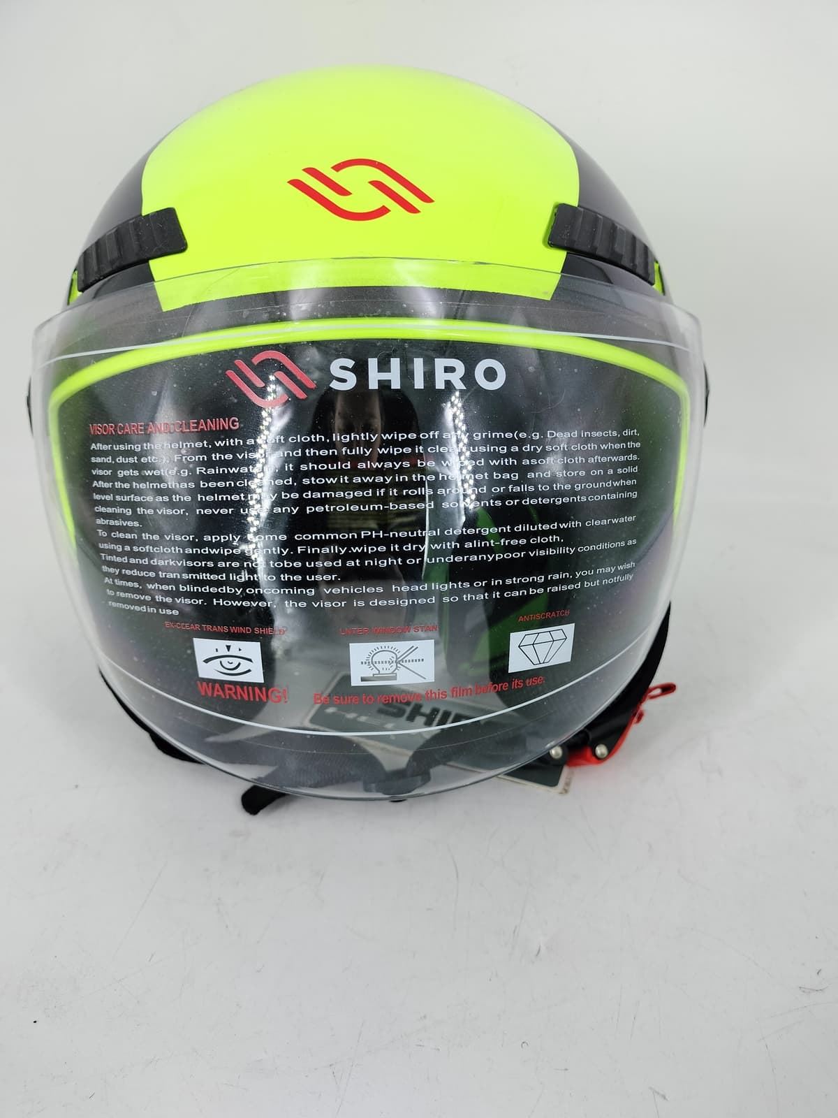 Casco jet Shiro SH-62 Oxford Negro/fluor - Imagen 2