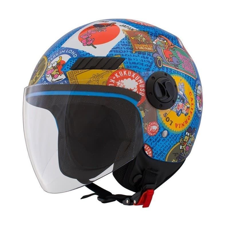 Casco jet Shiro SH-62 Travelstamps Kukuxumuxu - Imagen 1