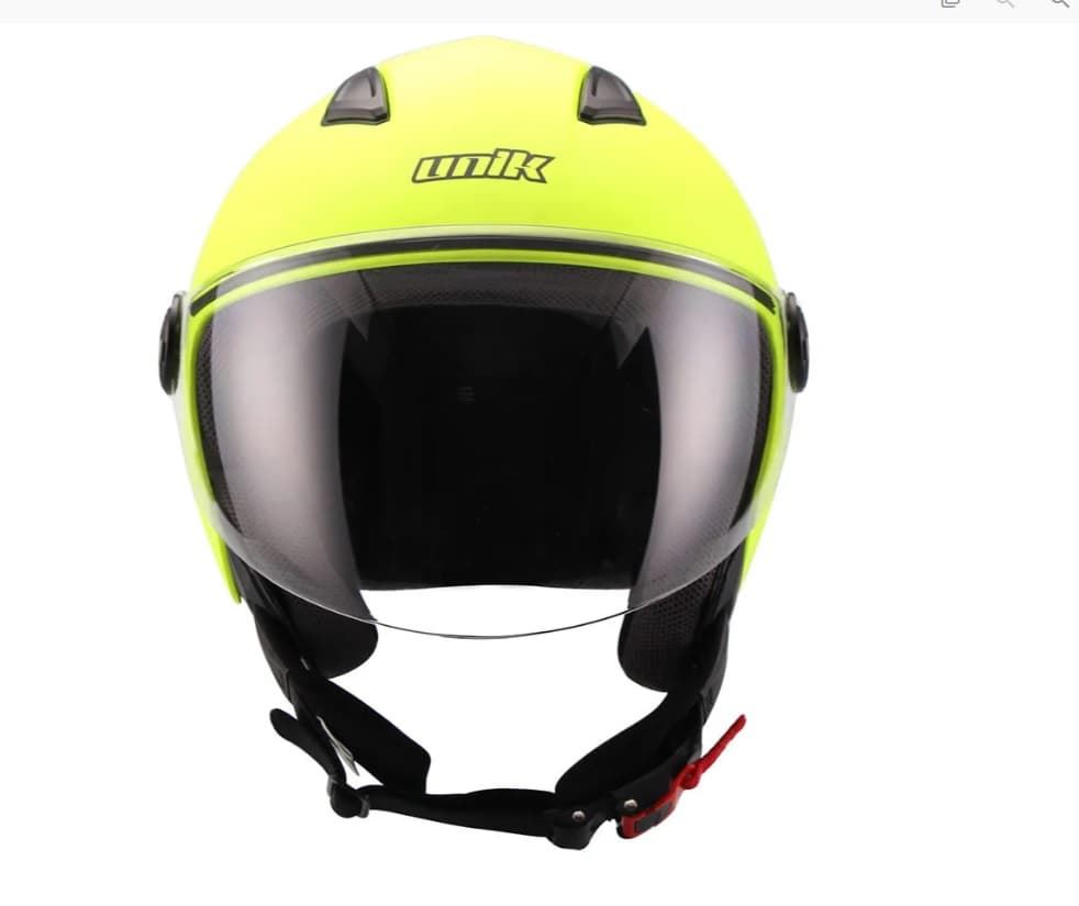 Casco jet Unik Astro amarillo fluor mate - Imagen 3