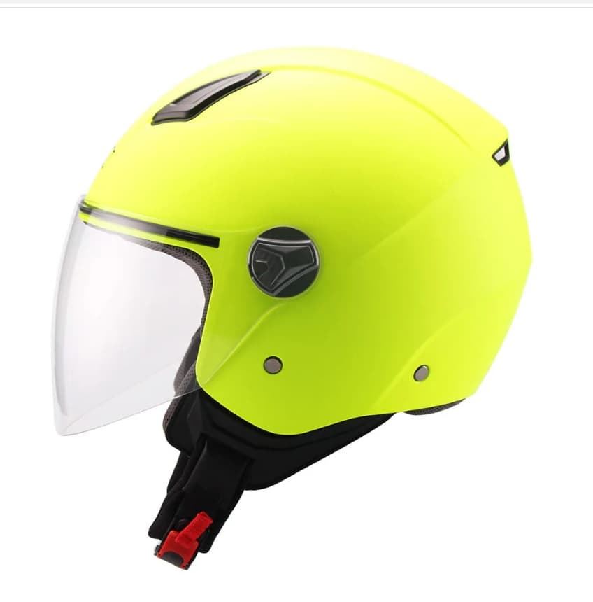 Casco jet Unik Astro amarillo fluor mate - Imagen 4