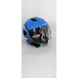 Casco jet Unik Astro U-03 azul/amarillo mate - Imagen 1