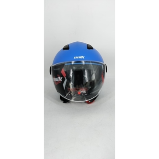 Casco jet Unik Astro U-03 azul/amarillo mate - Imagen 2