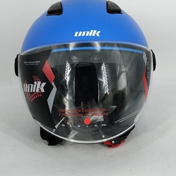 Casco jet Unik Astro U-03 azul/amarillo mate - Imagen 2