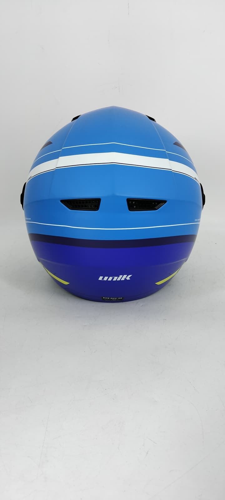 Casco jet Unik Astro U-03 azul/amarillo mate - Imagen 4