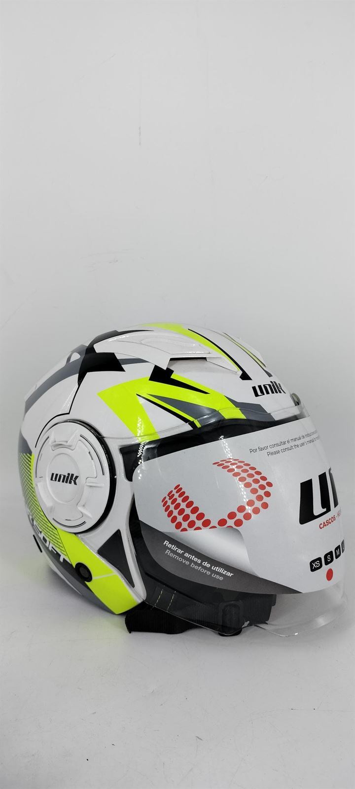 Casco jet Unik CJ-11 Blanco/amarillo fluor - Imagen 1