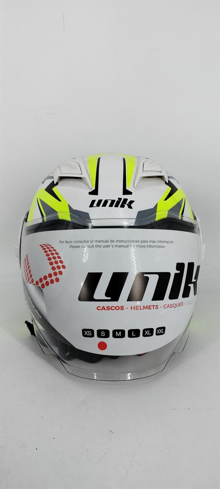 Casco jet Unik CJ-11 Blanco/amarillo fluor - Imagen 2