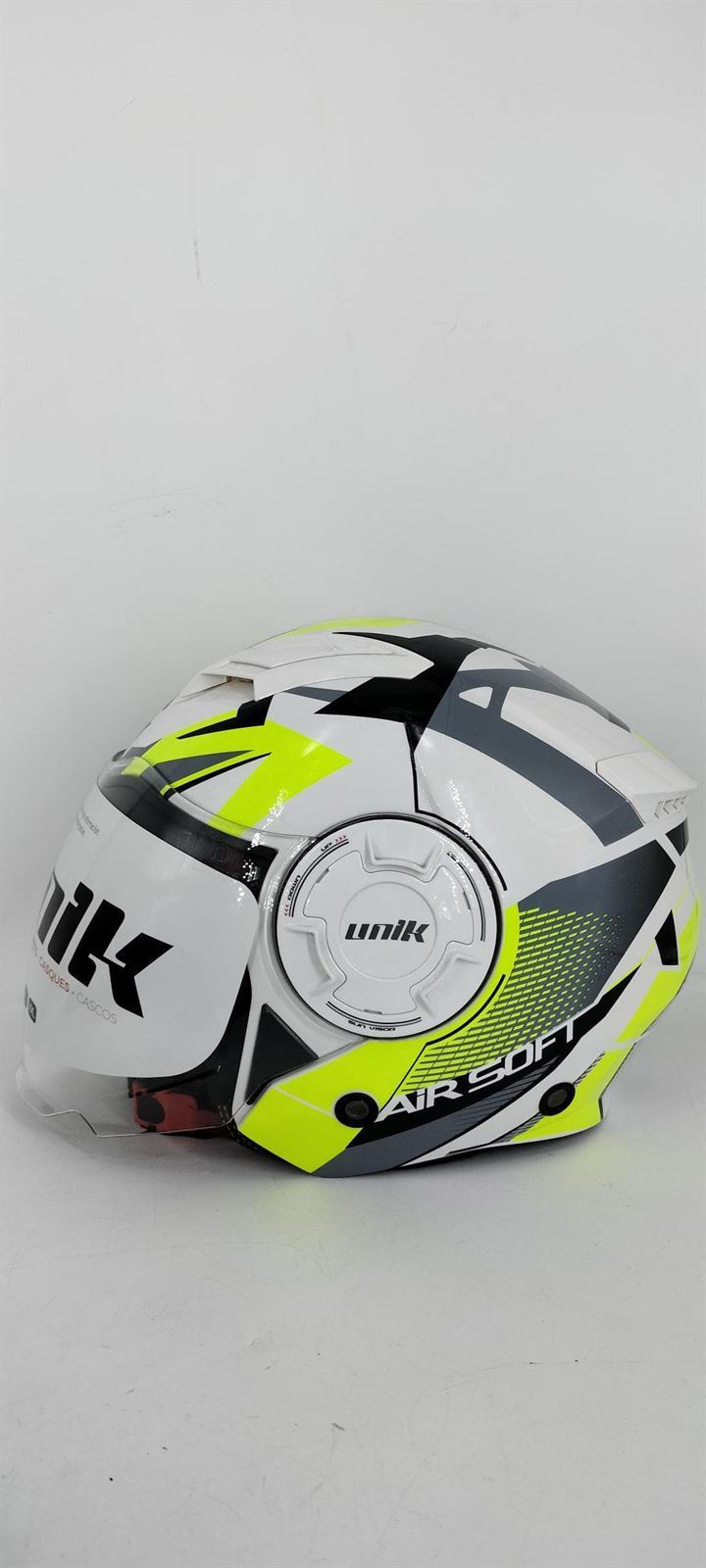 Casco jet Unik CJ-11 Blanco/amarillo fluor - Imagen 3