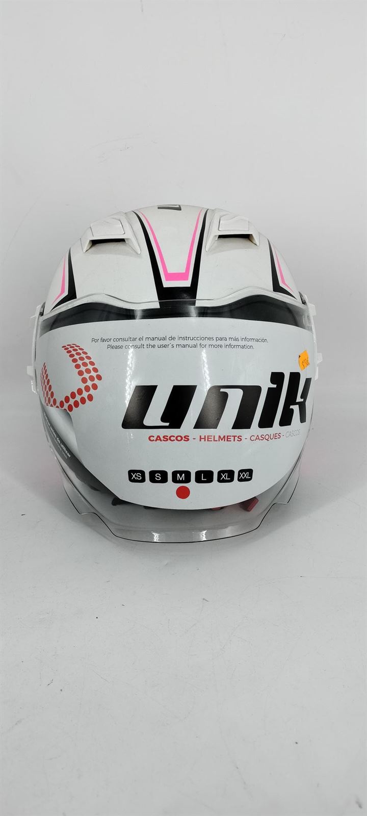 Casco jet Unik CJ-11 Blanco/rosa - Imagen 3