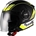 Casco jet Unik CJ-11 Negro/amarillo fluor mate - Imagen 1