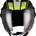 Casco jet Unik CJ-11 Negro/amarillo fluor mate - Imagen 2