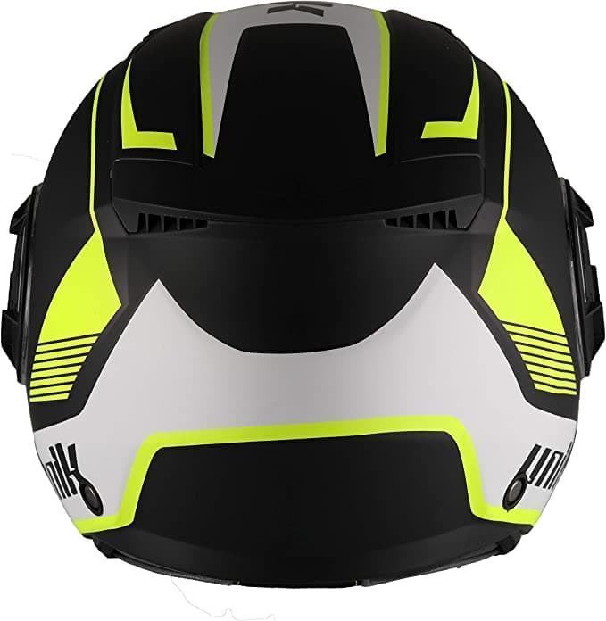 Casco jet Unik CJ-11 Negro/amarillo fluor mate - Imagen 3