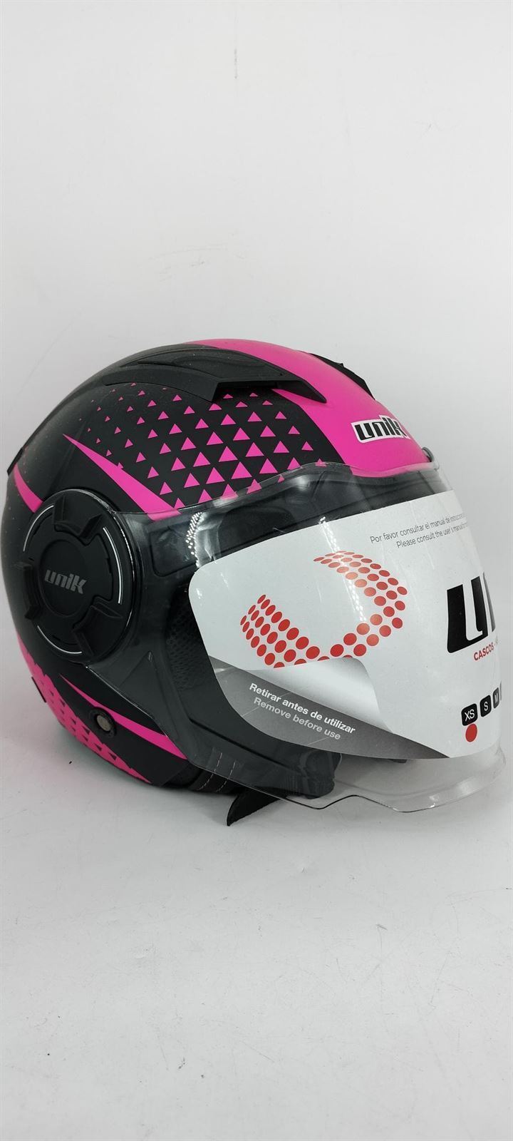 Casco jet Unik CJ-11 Negro/rosa mate - Imagen 1