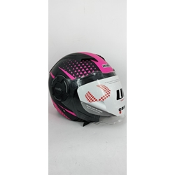 Casco jet Unik CJ-11 Negro/rosa mate - Imagen 1