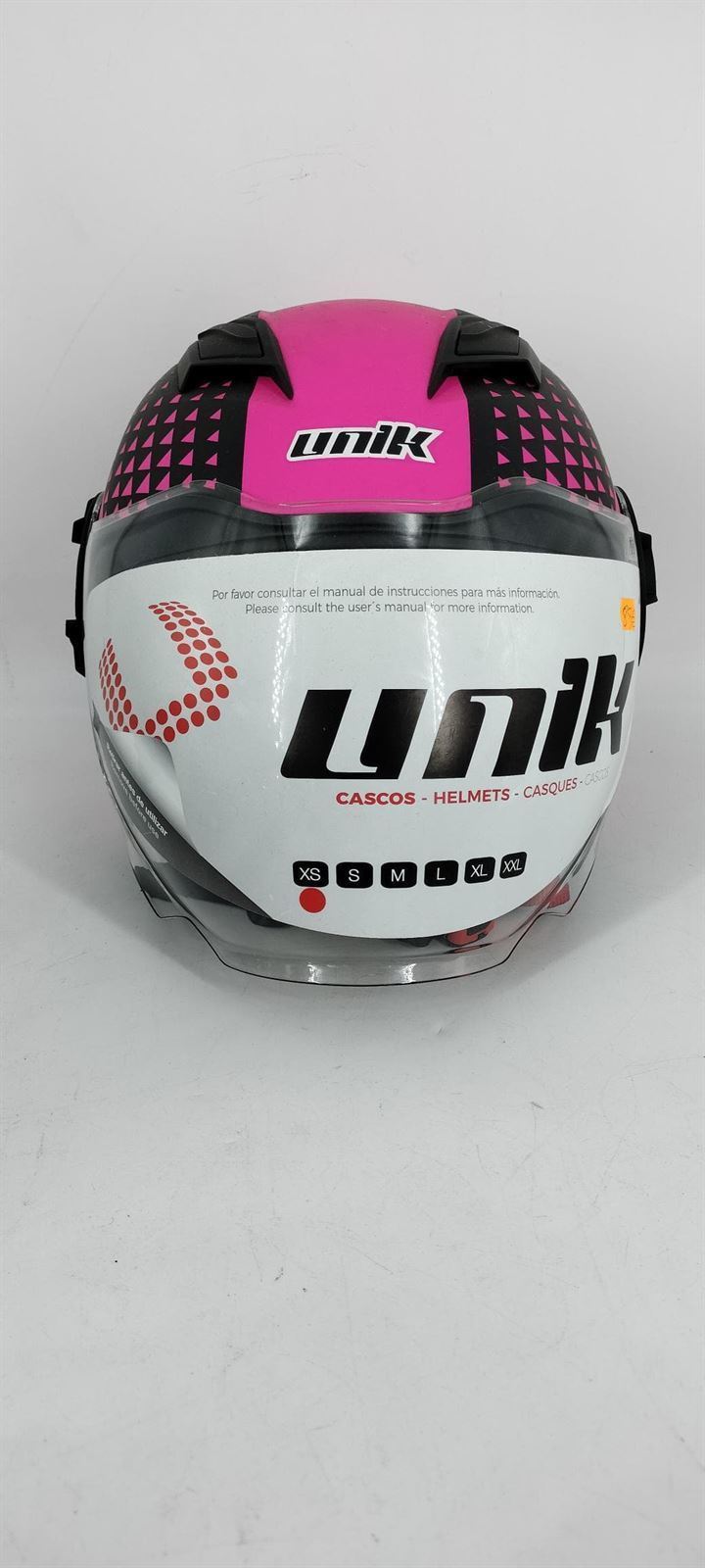 Casco jet Unik CJ-11 Negro/rosa mate - Imagen 2