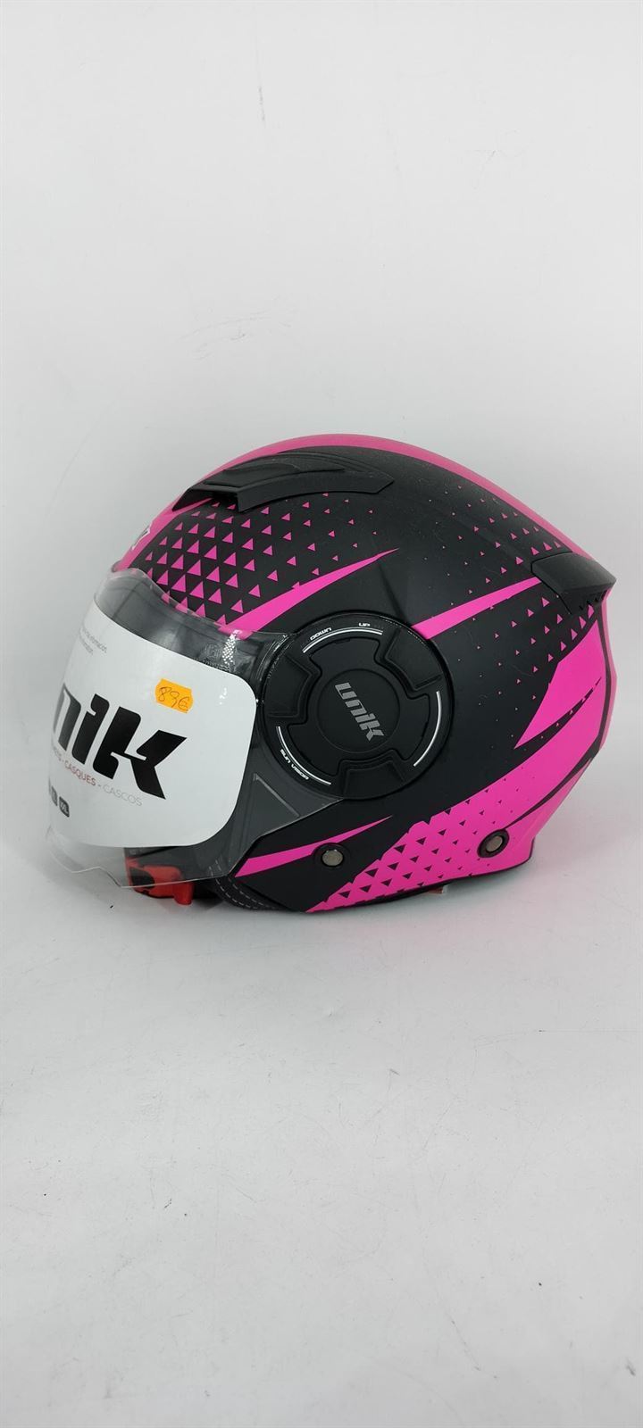 Casco jet Unik CJ-11 Negro/rosa mate - Imagen 3