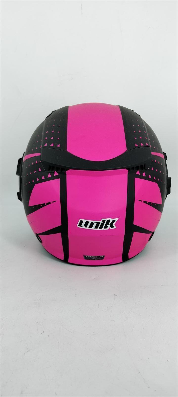 Casco jet Unik CJ-11 Negro/rosa mate - Imagen 4