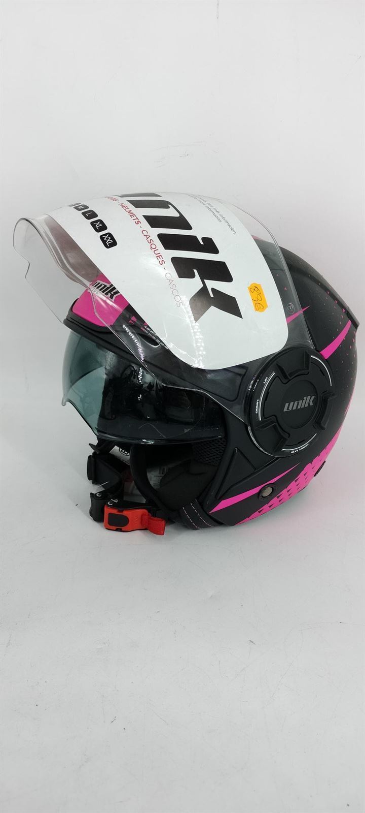 Casco jet Unik CJ-11 Negro/rosa mate - Imagen 5