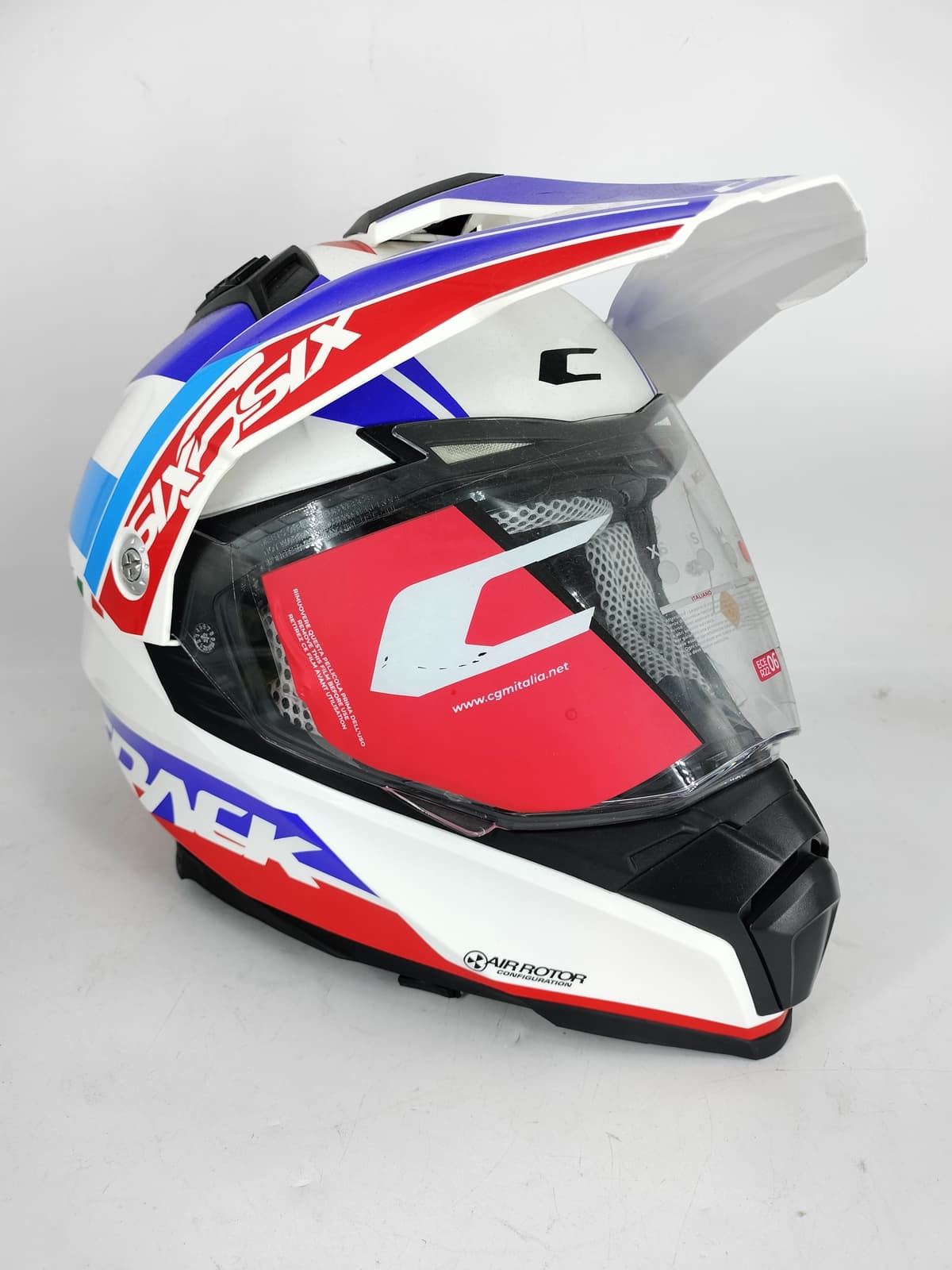 Casco modular CGM Twin Hitrack Blanco/rojo/azul - Imagen 1
