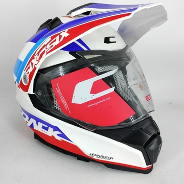 Casco modular CGM Twin Hitrack Blanco/rojo/azul - Imagen 1