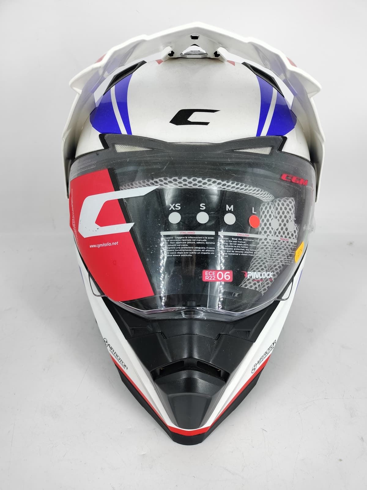Casco modular CGM Twin Hitrack Blanco/rojo/azul - Imagen 2