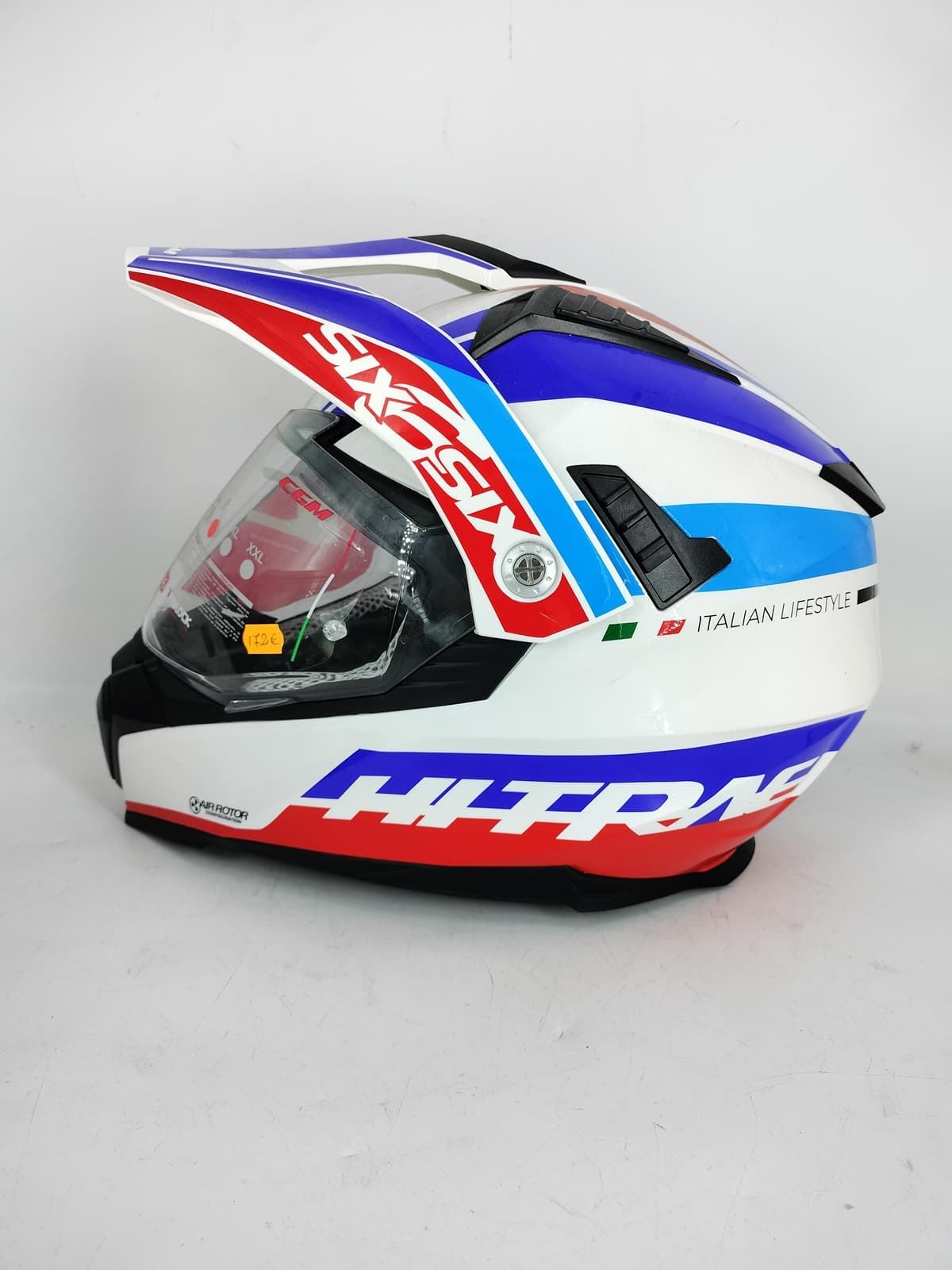 Casco modular CGM Twin Hitrack Blanco/rojo/azul - Imagen 3