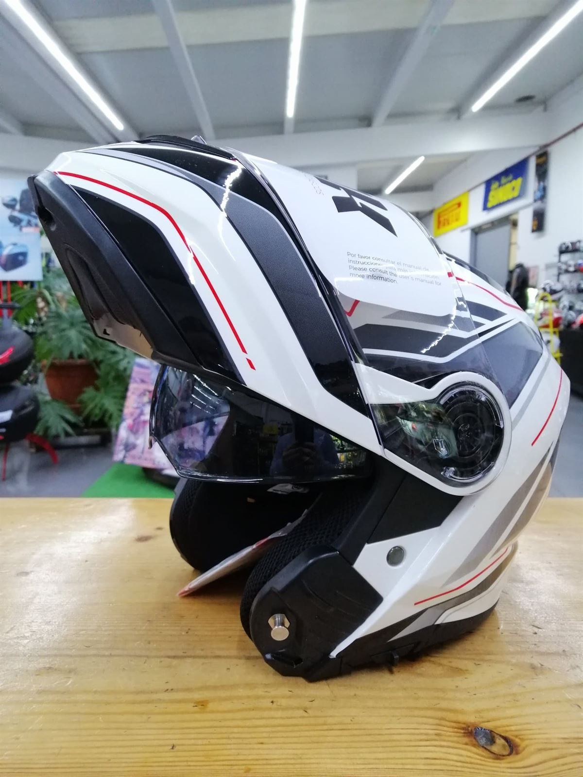 Casco modular Unik CM-13 blanco/rojo - Imagen 2