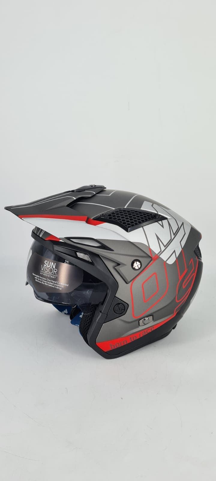 Casco Mots Jump Up03 Gris/rojo mate - Imagen 1