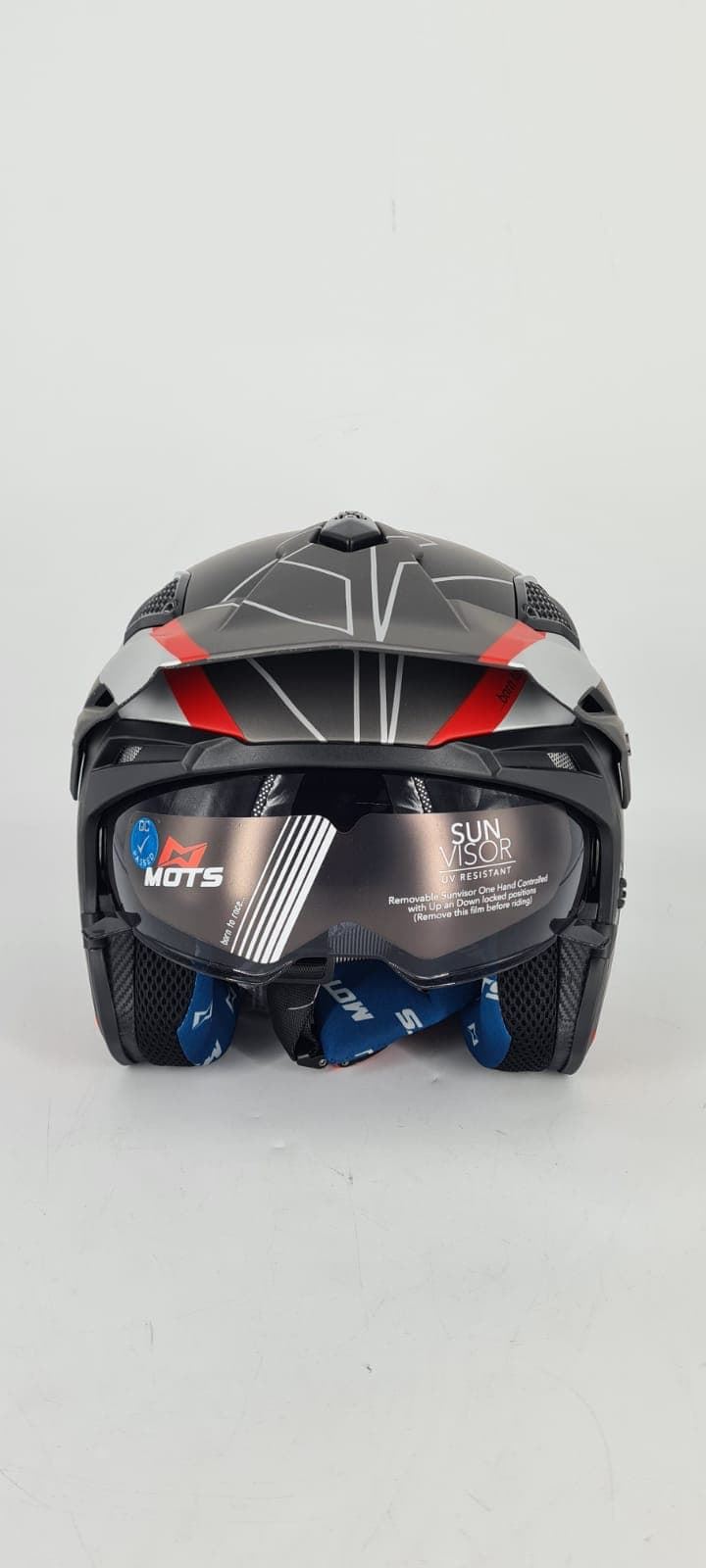 Casco Mots Jump Up03 Gris/rojo mate - Imagen 4