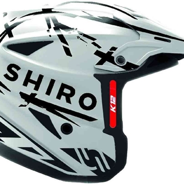 Casco Shiro K12 blanco/negro - Imagen 1